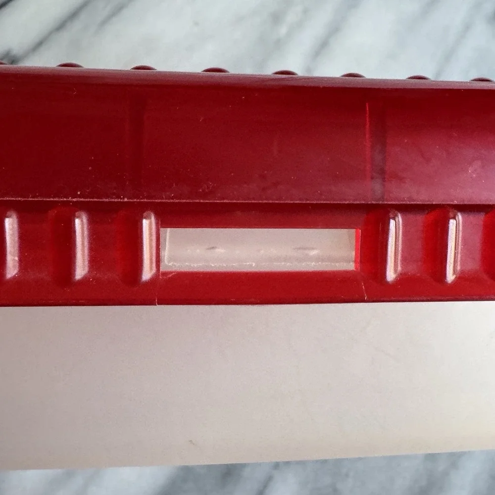 Vintage Spacemaker Pencil Box Red 90's Plastic Storage Case Large Made In USA